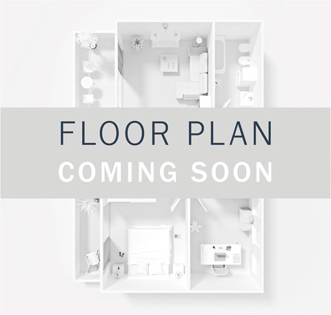Floor plan for 1 bed, 1 bath, 726 sqft